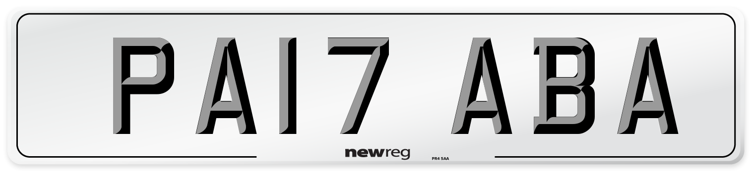 PA17 ABA Number Plate from New Reg